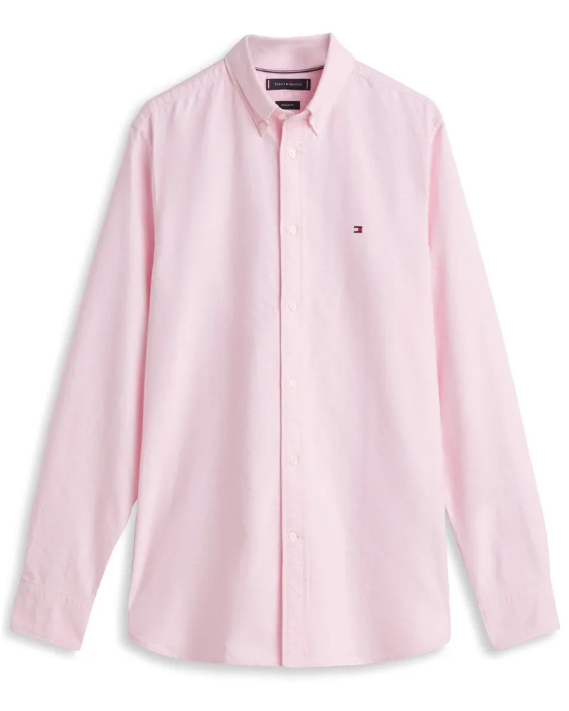 Tommy Hilfiger Oxfordhemd mit Stickmuster, Regular Fit in Pink