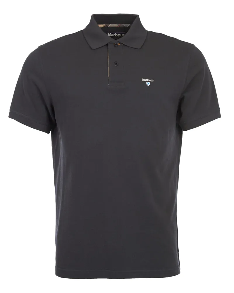 Barbour Piqué-Poloshirt mit Logo-Stickerei, Tailored Fit in Marine