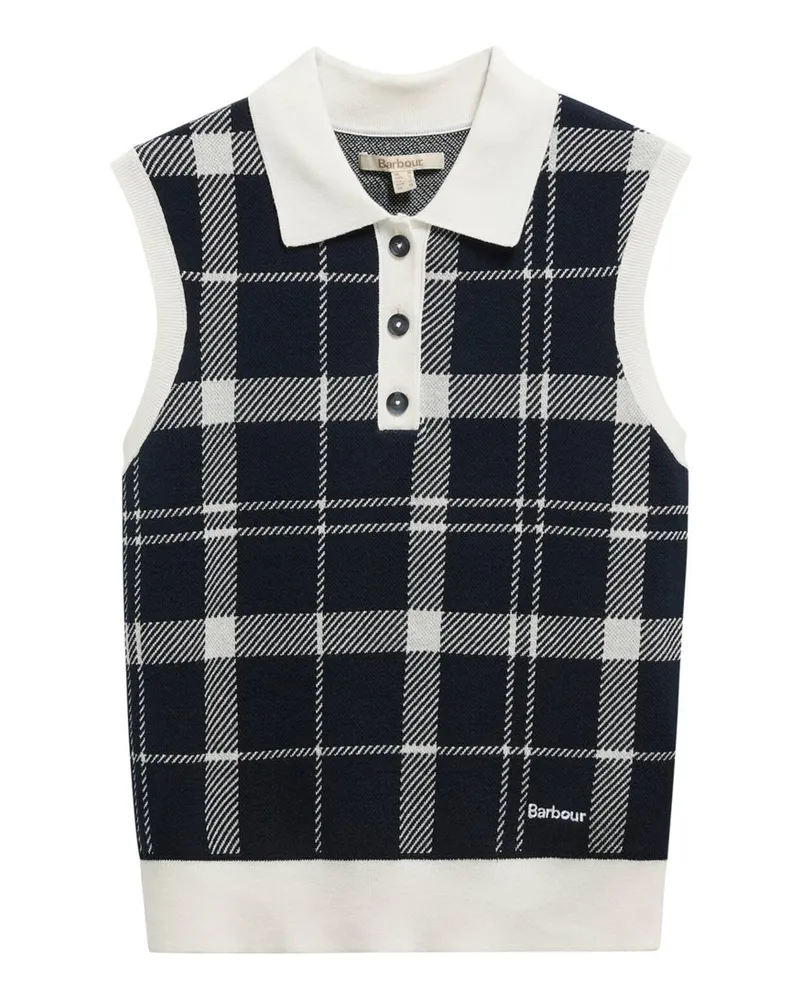 Barbour Damen Pullunder Allerdale aus Baumwolle mit Tartan-Muster in Marine
