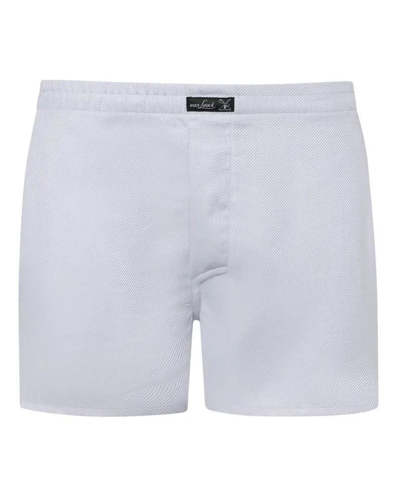 van Laack Unifarbene Boxershorts aus Baumwolle in Twill-Qualität in Hellgrau