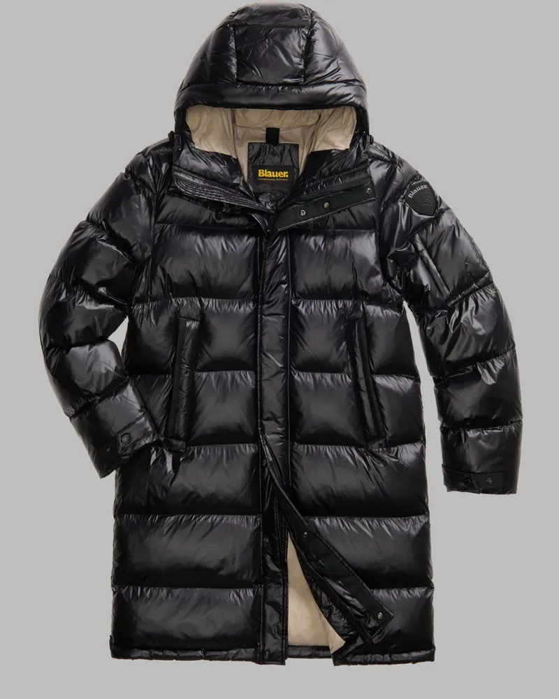 Blauer Wasserdichte Steppjacke Aldrich mit Sorona-Isolation in Glanz-Optik in Schwarz