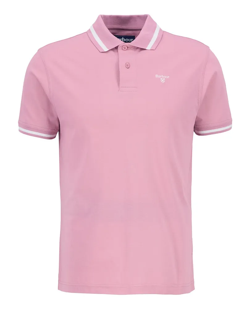 Barbour Leichtes Poloshirt Ferrybridge mit Streifenakzenten, Tailored Fit in Pink