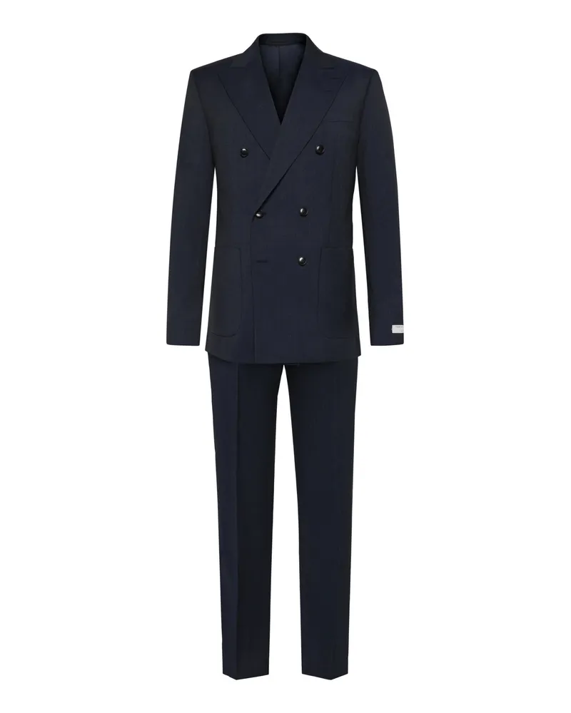 Tiger of Sweden Zweireiher aus Schurwolle mit steigendem Revers in Blau