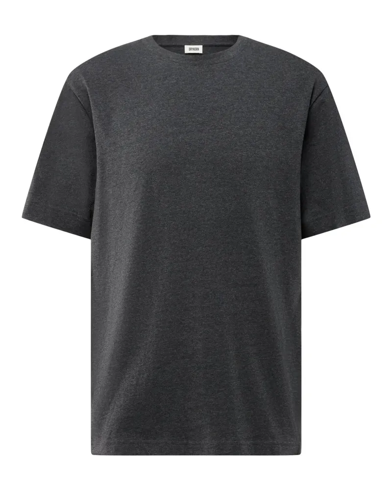 Drykorn T-Shirt aus softer Baumwolle in melierter Optik in Anthrazit