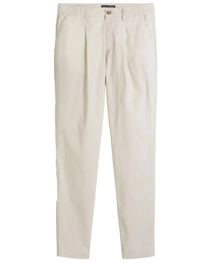 Marc O'Polo Chino mit Stretchanteil und Bundfalte, Tapered Fit in Beige