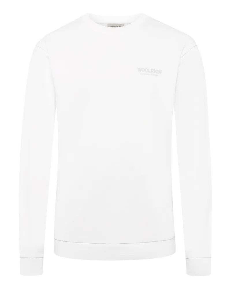 Woolrich Sweatshirt mit rückseitigem Label-Schriftzug in Weiß