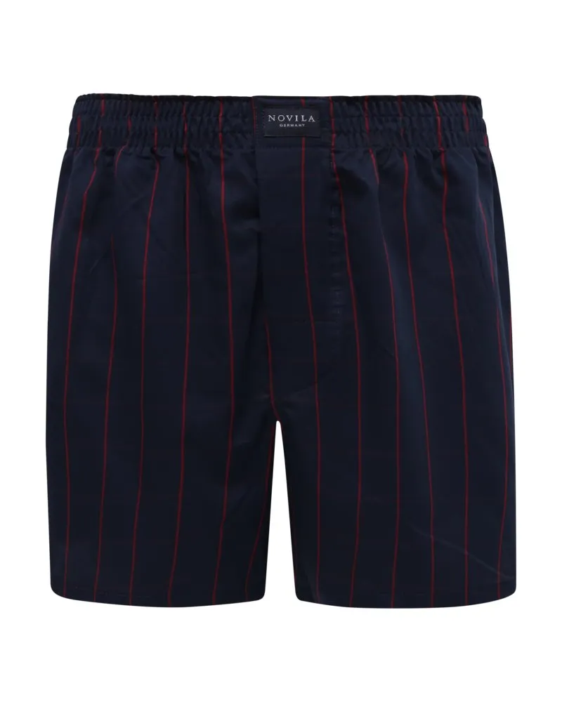 Novila Gemusterte Baumwoll-Boxershorts mit Komfortbund in Rot