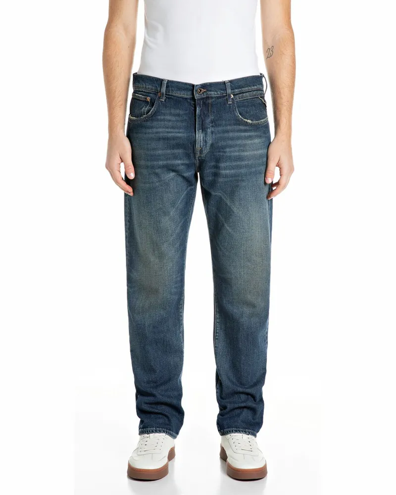 Replay Jeans Aideen mit Stretch und dezenter Waschung, Straight Fit in Denim