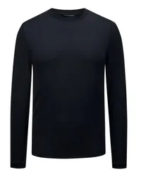 Trusted Handwork Unifarbenes Longsleeve mit halsnahem O-Neck Marine