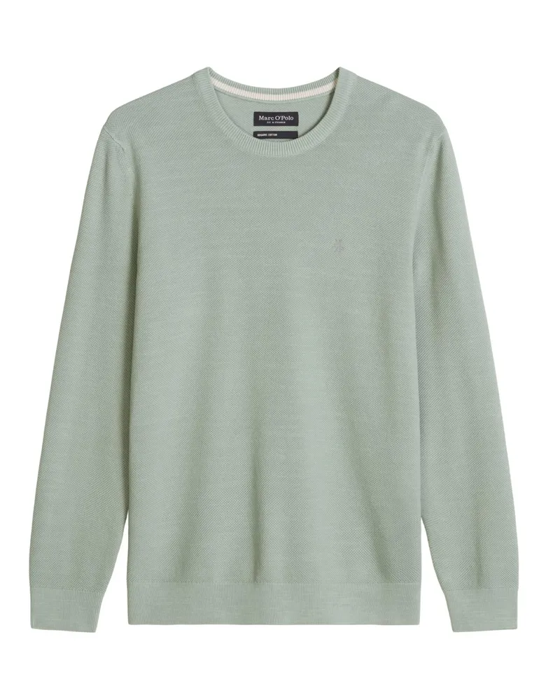 Marc O'Polo Strick-Pullover mit Reiskorn-Struktur aus Bio-Baumwolle in Mint