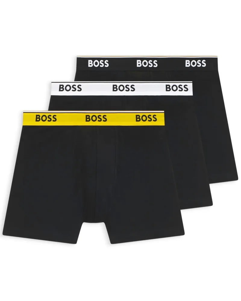Calvin Klein 3er-Pack Boxer Briefs mit Stretch und Kontrastbund in Schwarz