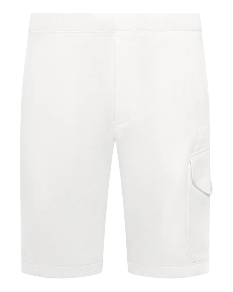 C.P. Company Softe Bermudashorts mit einer Cargotasche in Weiß