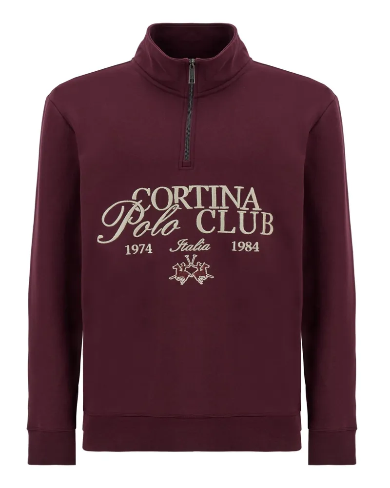 La Martina Sweat-Troyer Cortina aus  gebürsteter Baumwolle, Regular in Bordeaux