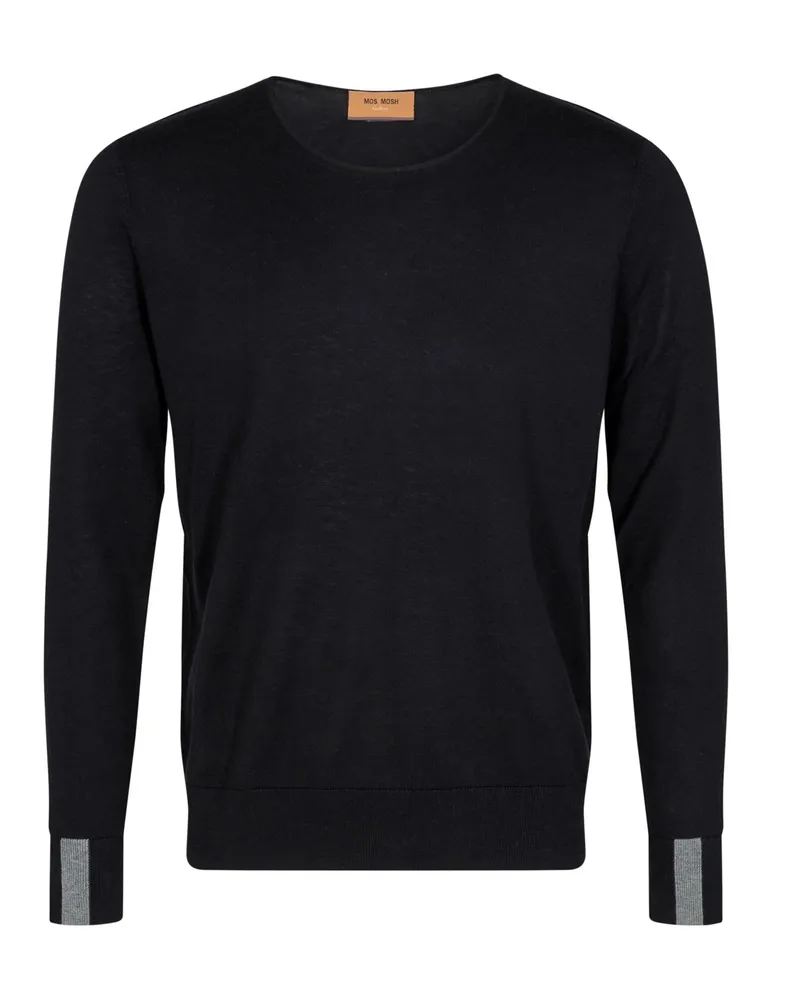 Mos Mosh Leichter Pullover aus einem Baumwollgemisch in Schwarz