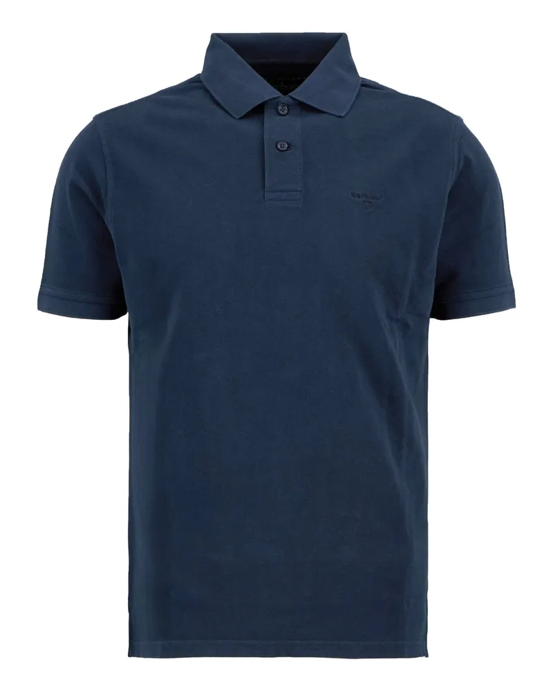 Barbour Piqué-Poloshirt aus Baumwolle mit Label-Schriftzug, Tailored Fit in Marine