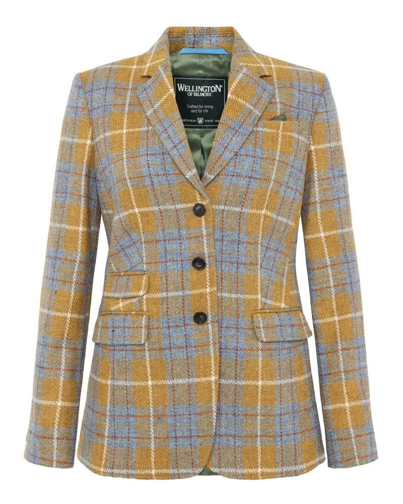 Wellington of Bilmore Damen-Blazer Carola aus Harris Tweed mit Fensterkaro-Muster in Orange