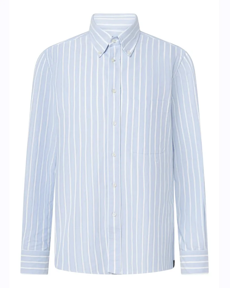 windsor. Oxfordhemd aus Baumwolle mit Streifen, Regular Fit in Mittelblau