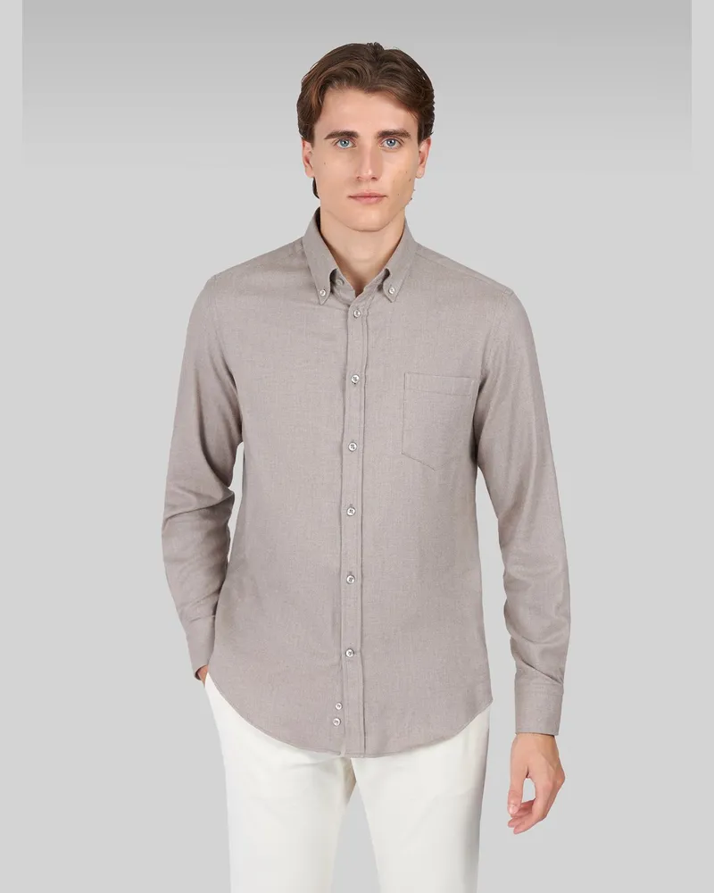 Paul & Shark Flanellhemd mit Brusttasche in Beige