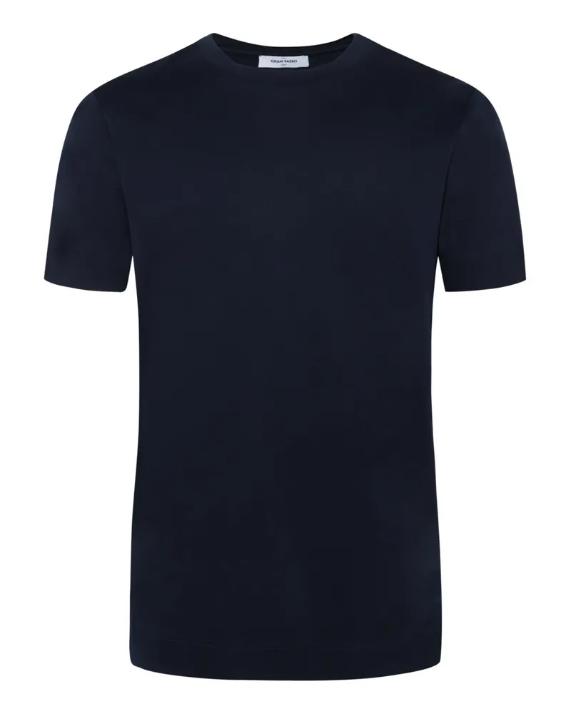 Gran Sasso T-Shirt aus ägyptischer Baumwolle mit Rundhalsausschnitt in Marine