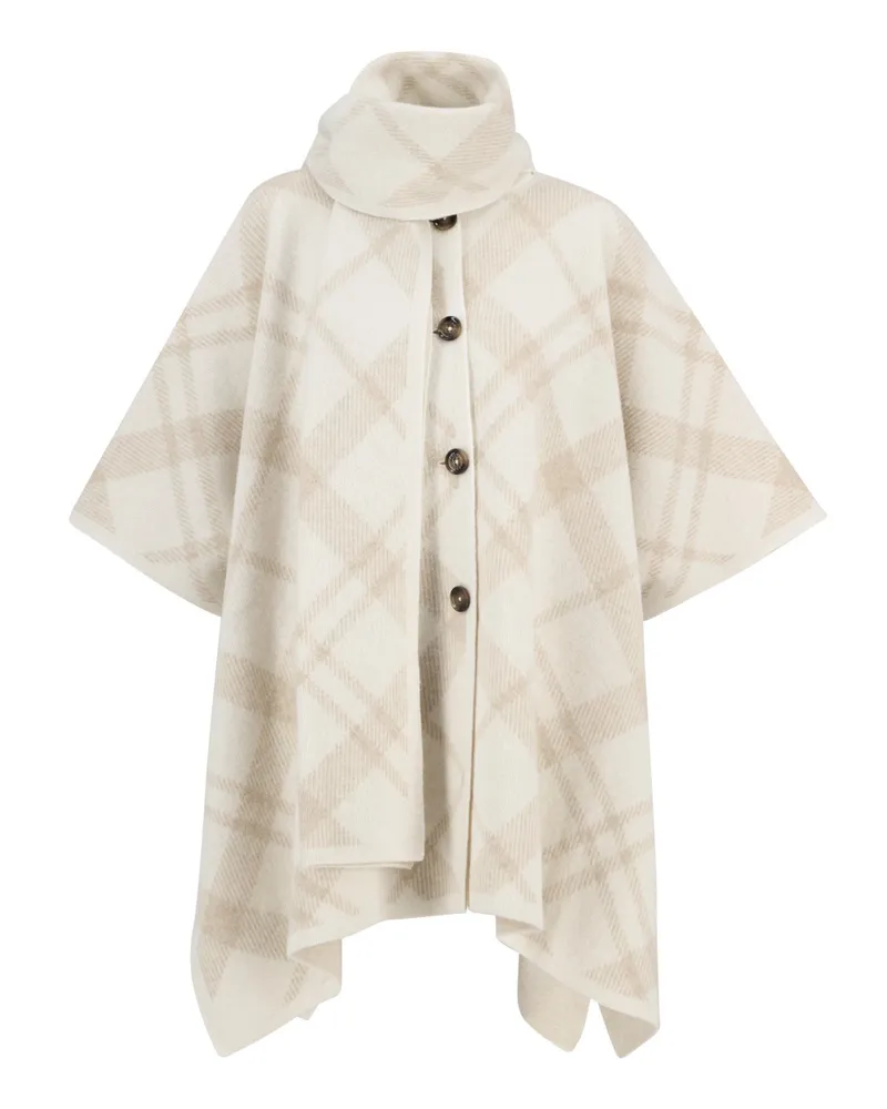 Barbour Damen Strick-Cardigan mit Tartan-Muster in Offwhite