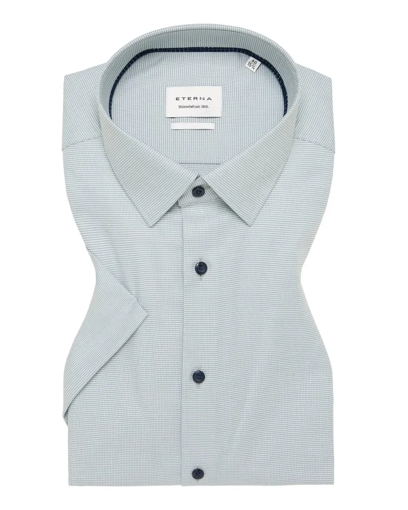 Eterna Bügelfreies Kurzarmhemd in Twill-Qualität, Modern Fit in Grün