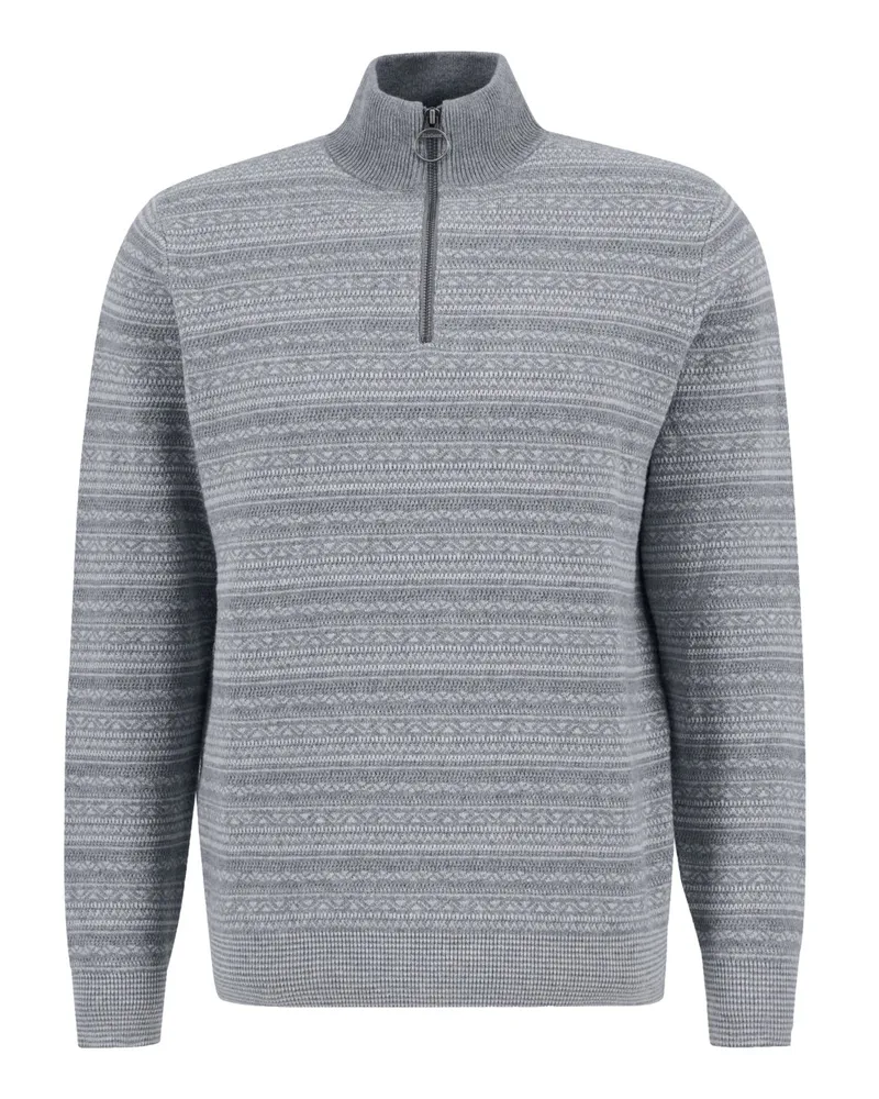 Barbour Troyer Dartfield mit dezenten geometrischen Muster in Hellgrau
