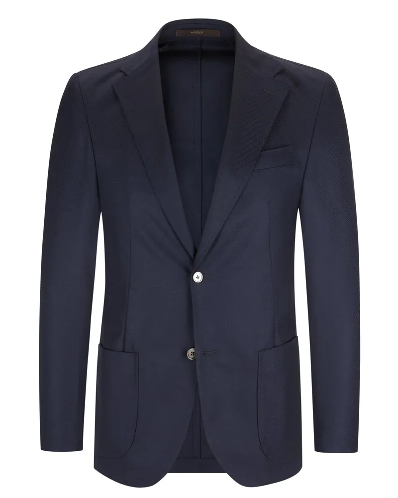 windsor. Sakko in Super 120 Schurwolle, Shaped Fit in Blau