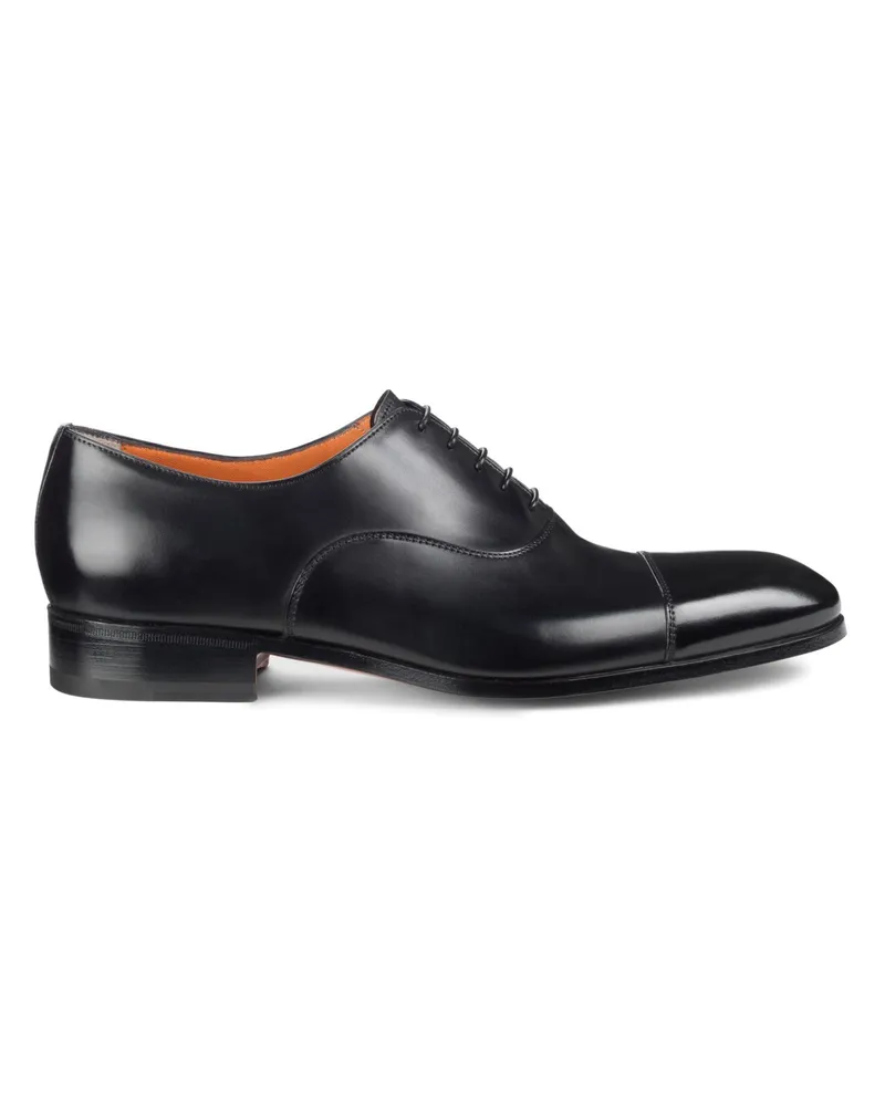 Santoni Business Schuhe in Oxford-Form aus Glattleder Schwarz