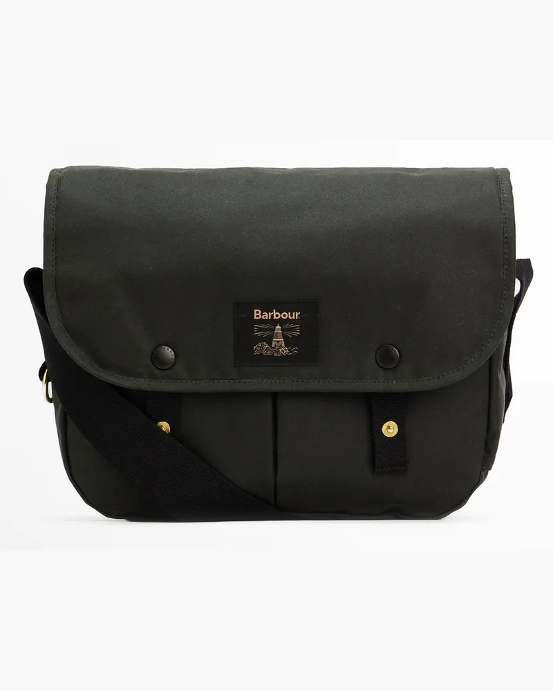 Barbour Laptoptasche Field aus gewachster Baumwolle in Oliv