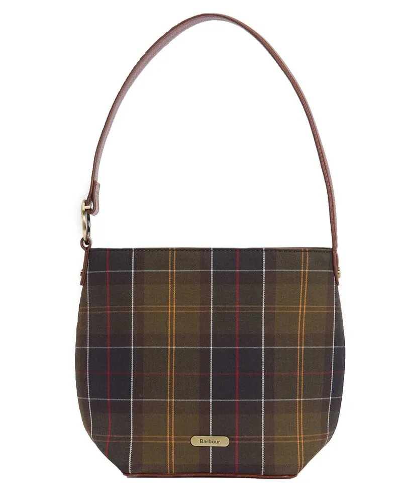 Barbour Damen-Handtasche Cedar mit Tartanmuster in Oliv