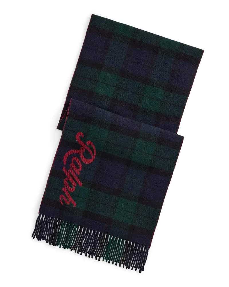 Ralph Lauren Softer Schal aus Wolle mit Fransen in Marine