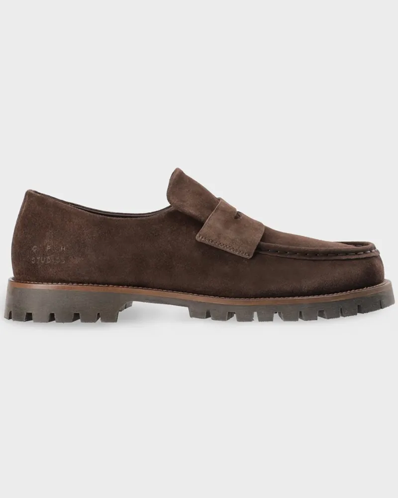 Copenhagen Loafer aus weichem Wildleder mit Profilsohle in Dunkelbraun