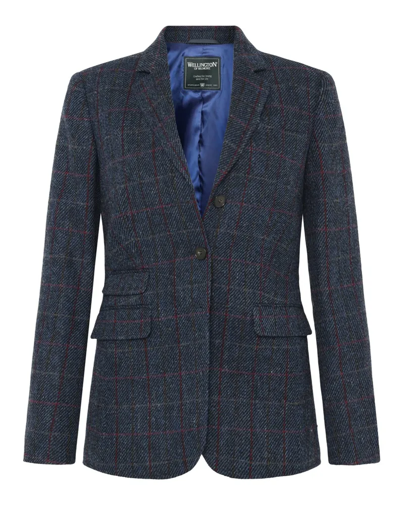 Wellington of Bilmore Damen-Blazer Carola aus Harris Tweed mit Fensterkaro-Muster in Blau