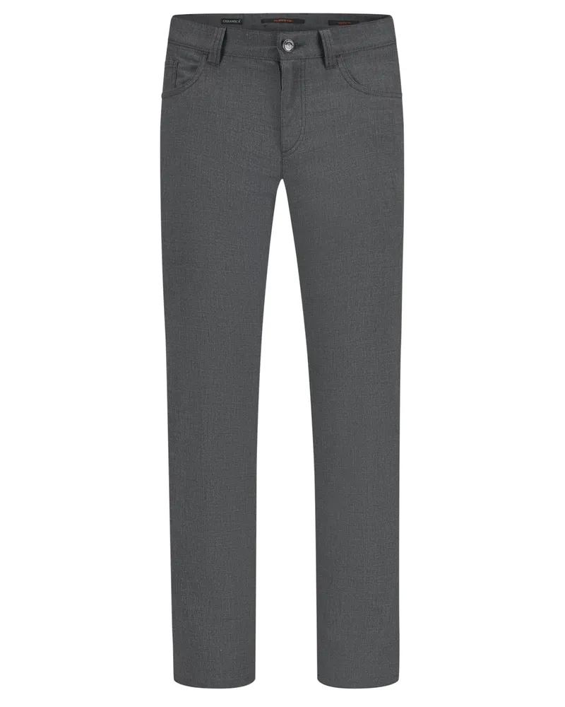 Alberto Hose aus Ceramica® mit Pepitamuster, Regular Fit in Anthrazit