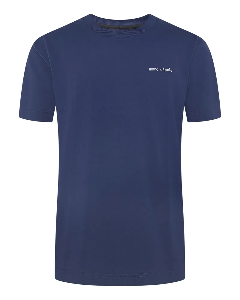 Marc O'Polo Jersey T-Shirt mit Print auf Rückenseite in Blau