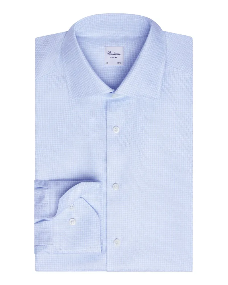 Stenströms Businesshemd aus Vollzwirn-Baumwolle mit Kentkragen, Slimline in Hellblau