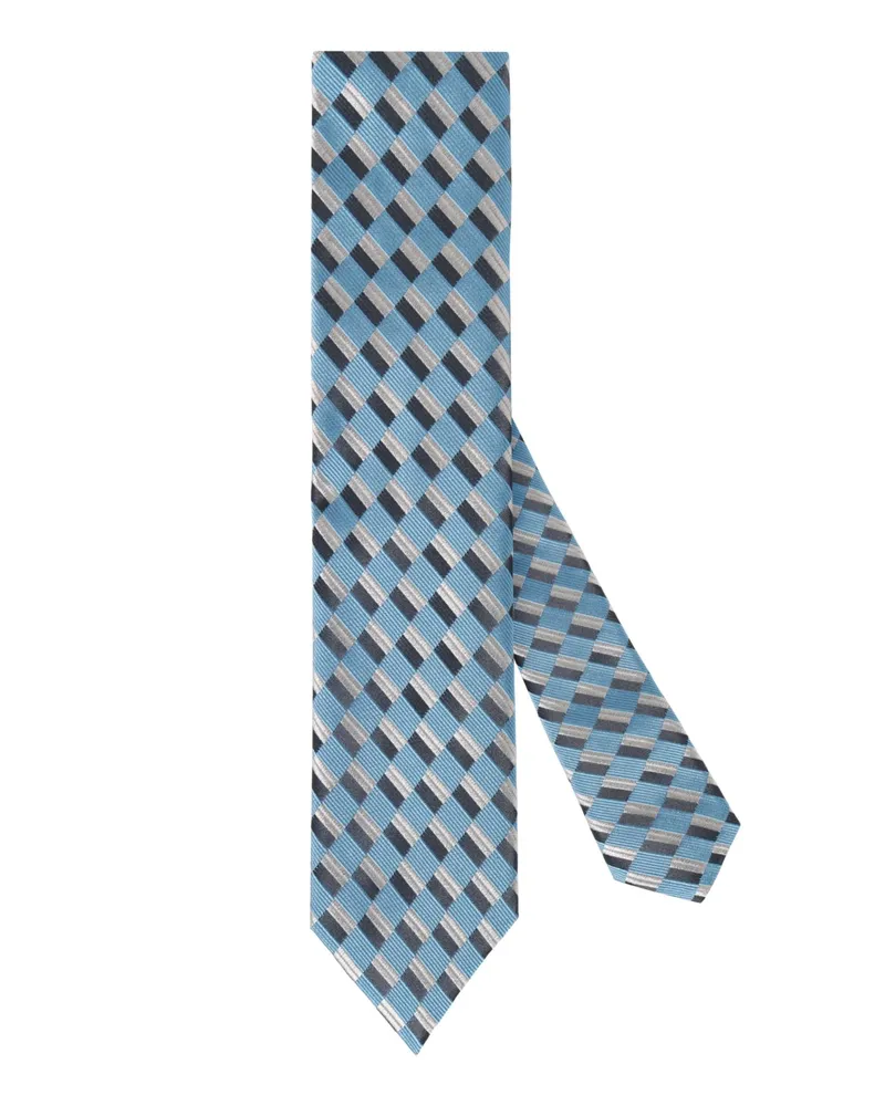 Emporio Armani Seidenkrawatte mit geometrischem Muster in Blau