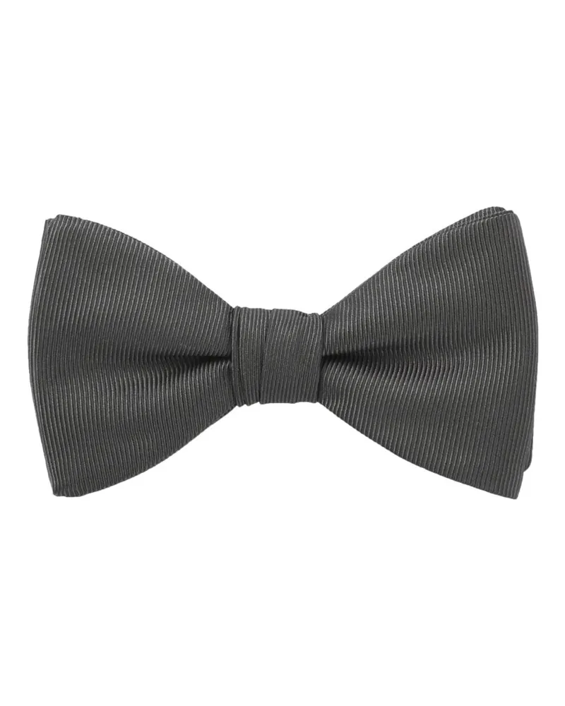 HUGO BOSS Fliege aus einem Seiden-Mix mit feinem Streifen in Anthrazit