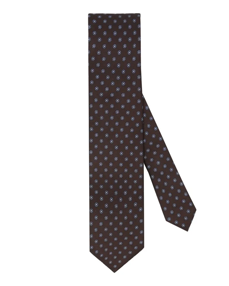 Gierre Milano Seidenkrawatte mit floralem Print in Braun