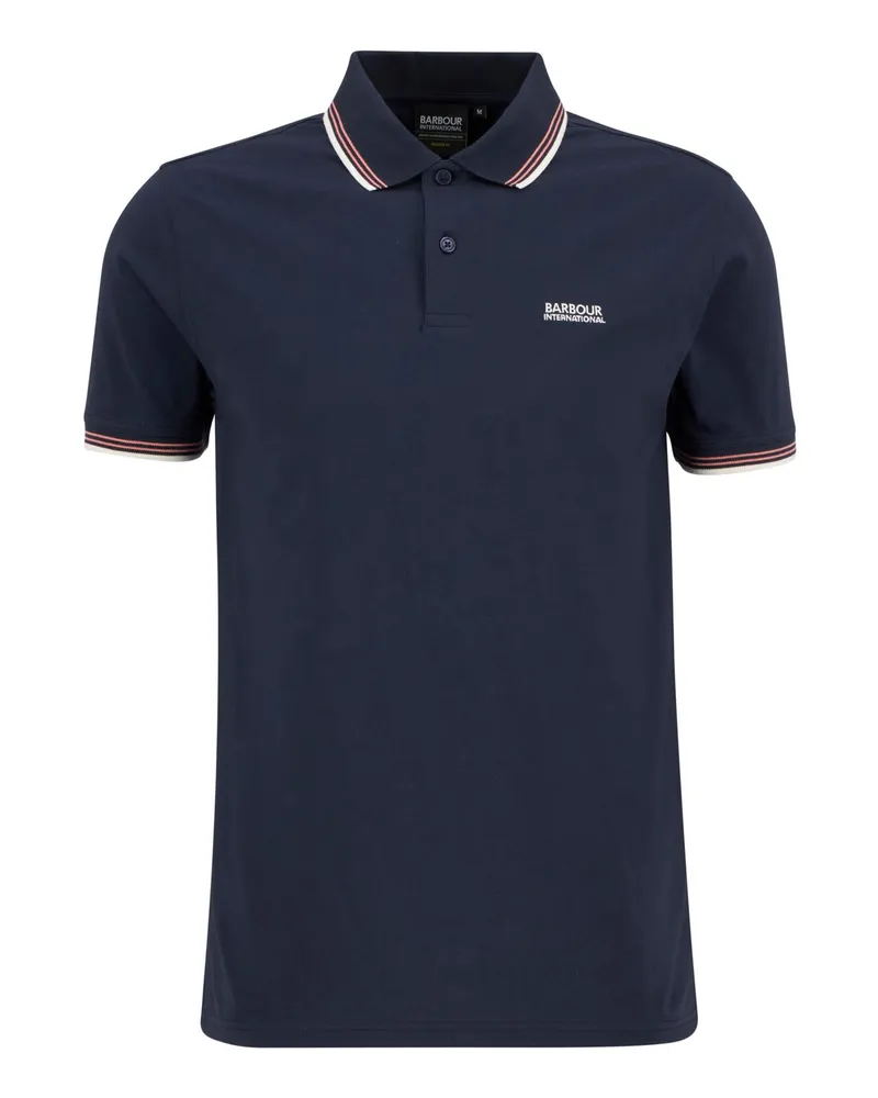 Barbour Softes Poloshirt mit Streifenakzenten und Logo-Stickerei in Marine
