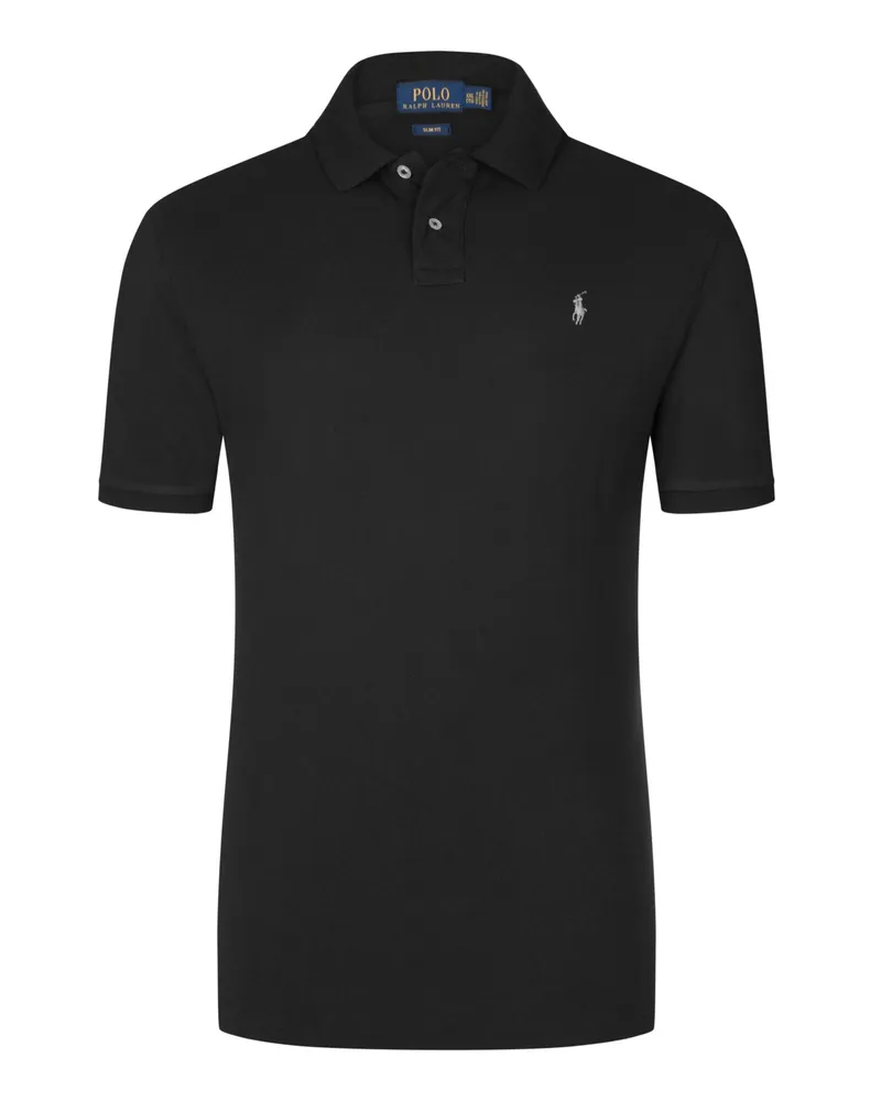 Ralph Lauren Poloshirt Slim Fit in Mesh-Qualität in Schwarz