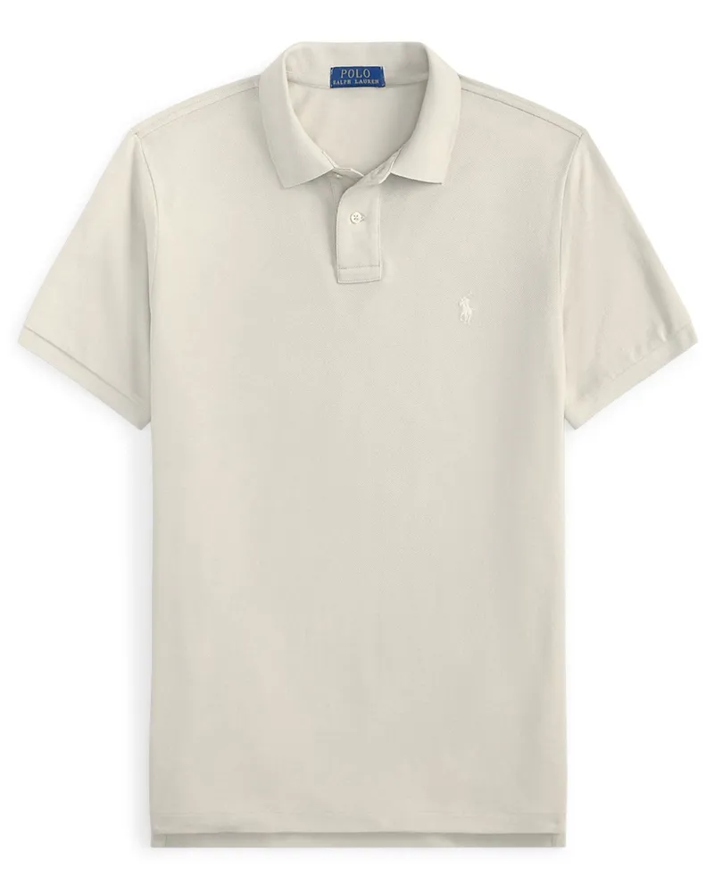 Ralph Lauren Piqué-Poloshirt mit Logo-Stickerei, Custom Slim Fit in Offwhite