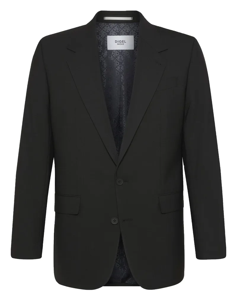 Digel Anzugsakko Baxter aus Schurwolle und Stretch, Modern Fit in Schwarz