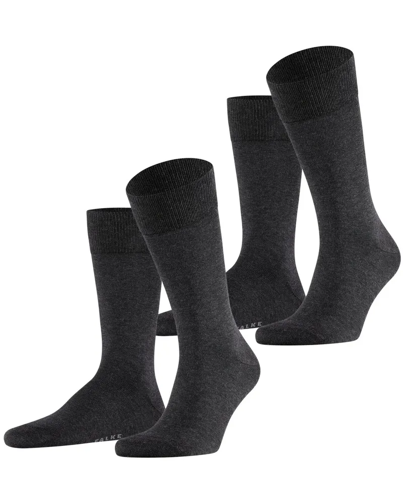 Falke 2er-Pack Socken aus softer Kompakt-Baumwolle in Anthrazit