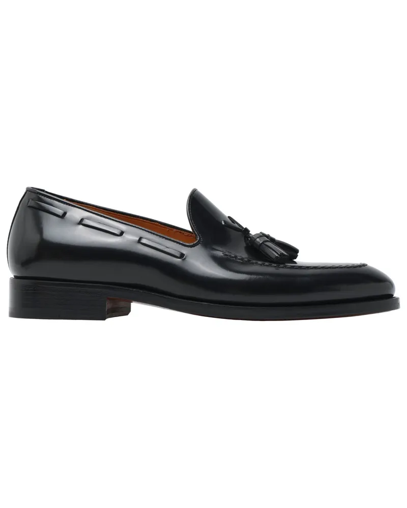 Magnanni Loafer aus Glattleder mit Quasten und Lederband in Schwarz