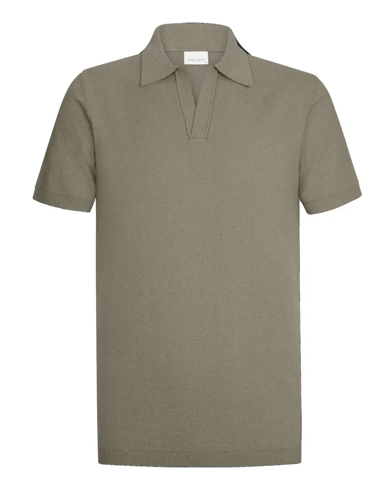 Profuomo Poloshirt in Frottee-Qualität mit Variokragen in Oliv
