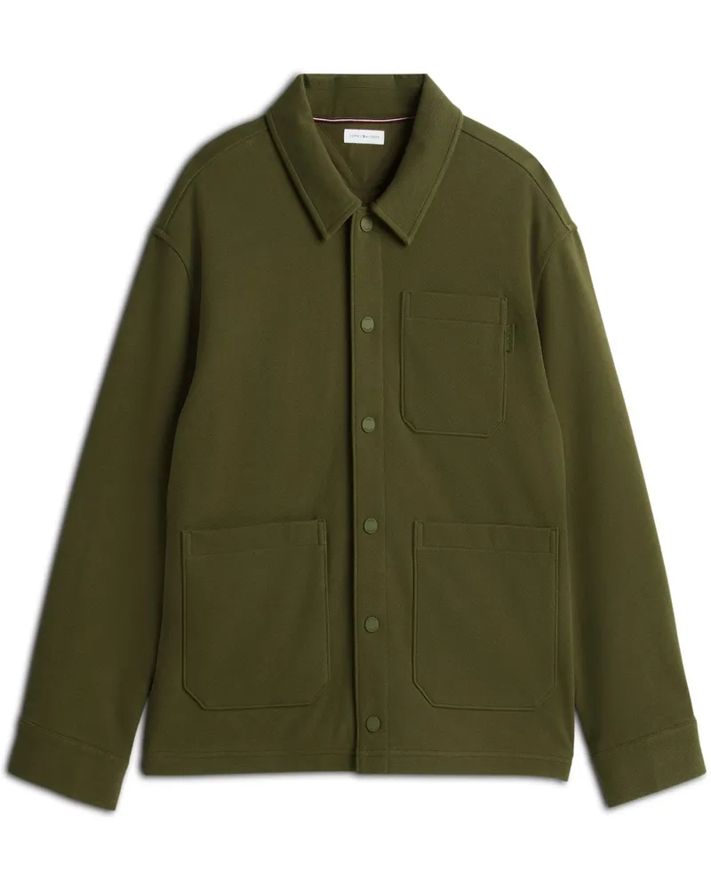 Tommy Hilfiger Wattiertes Overshirt mit Struktur und Stretchanteil in Oliv