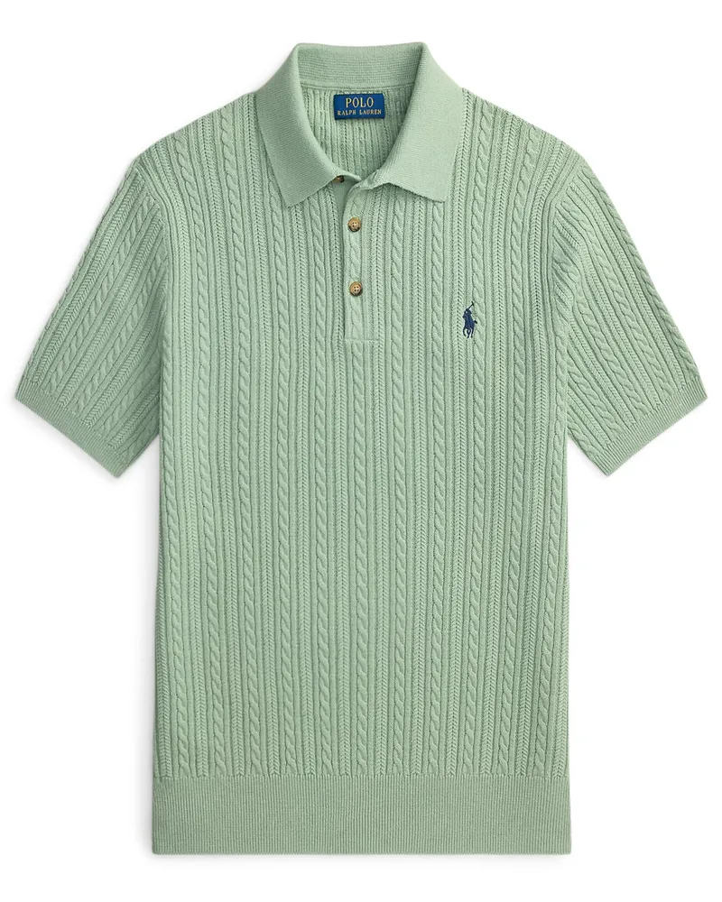 Ralph Lauren Strick-Poloshirt aus Baumwolle mit Logo-Stickerei in Hellgrün