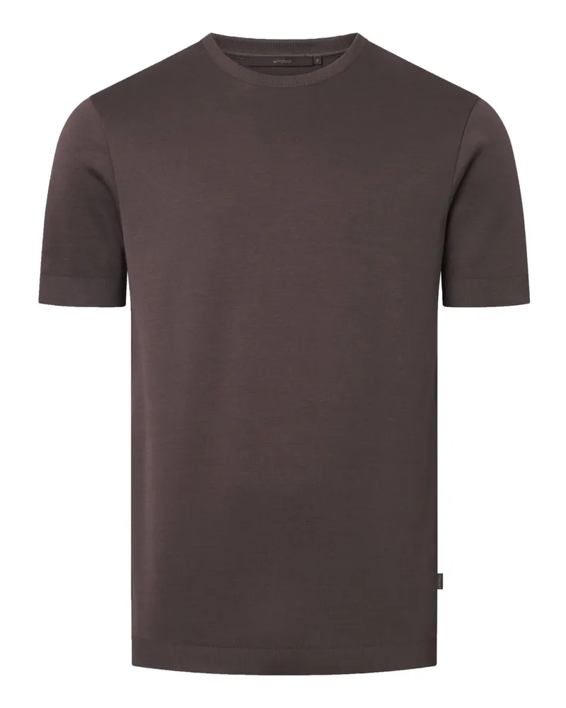 windsor. T-Shirt aus softem Baumwolljersey in Braun