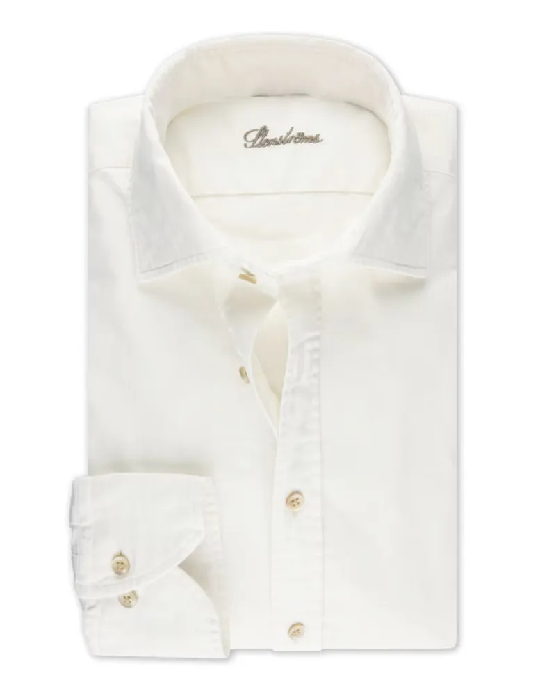 Stenströms Softes Oxfordhemd mit Stretchanteil, Regular Fit in Offwhite
